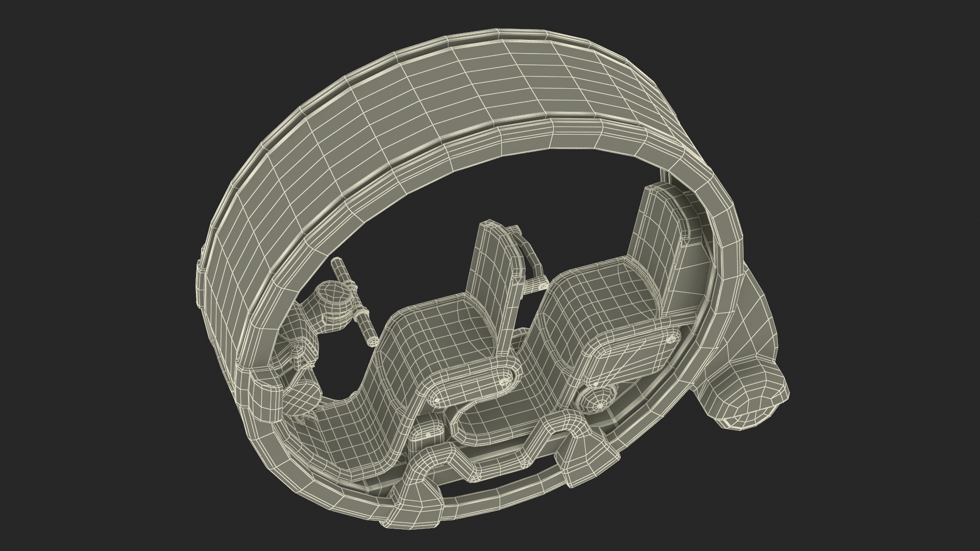 3D Sci-Fi Double Car Tube Blue Rigged for Cinema 4D model