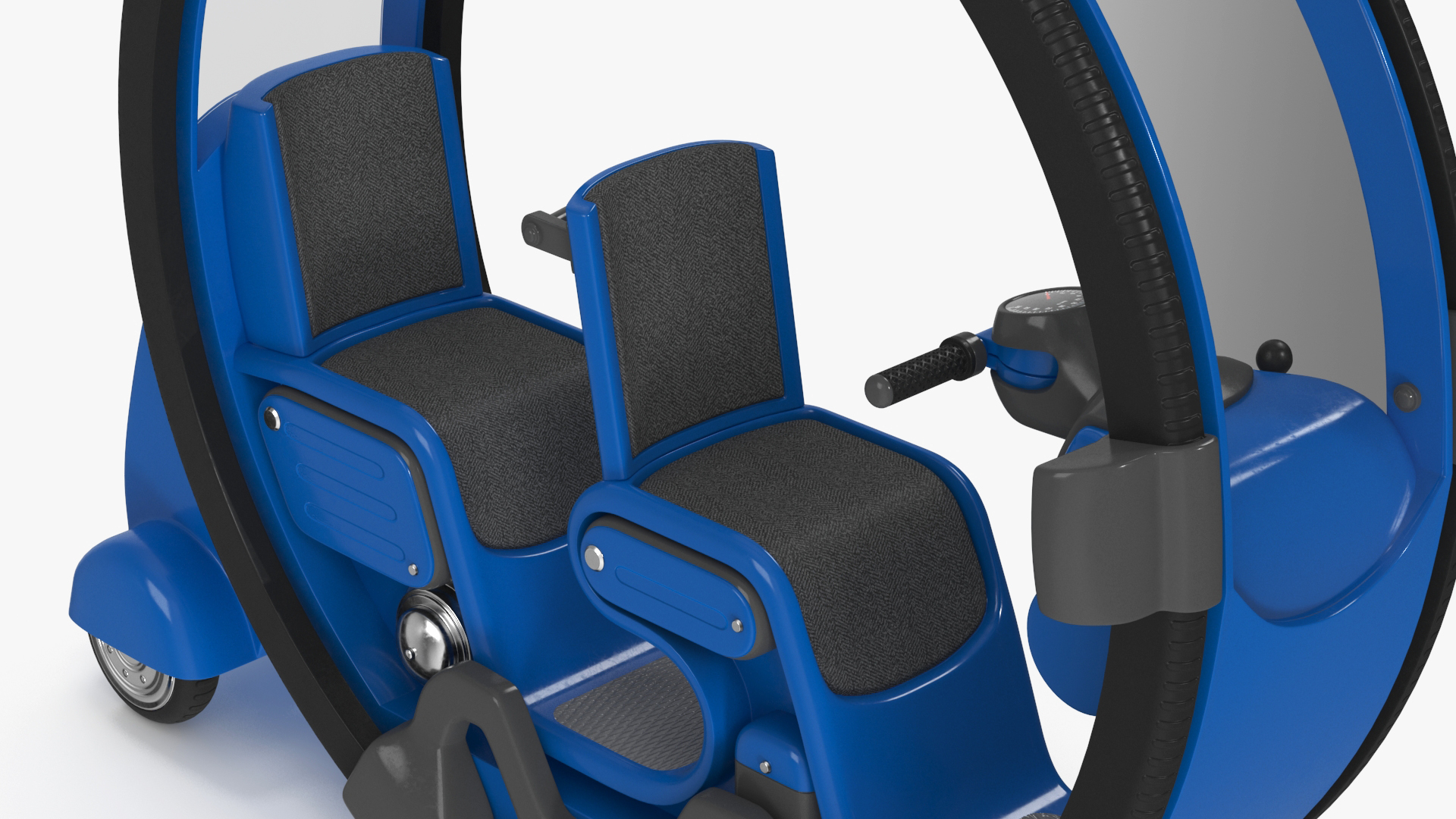 3D Sci-Fi Double Car Tube Blue Rigged for Cinema 4D model