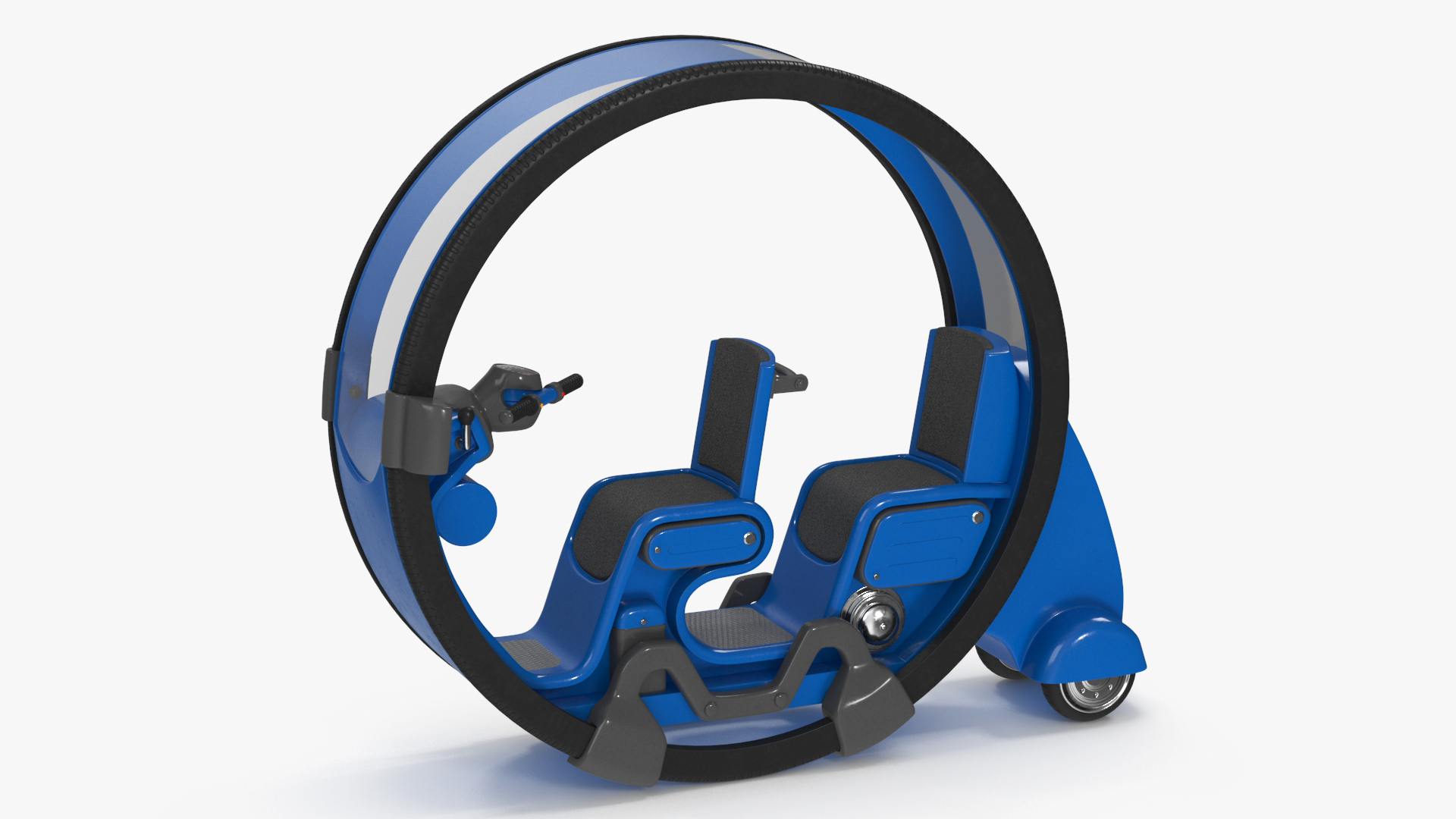 3D Sci-Fi Double Car Tube Blue Rigged for Cinema 4D model