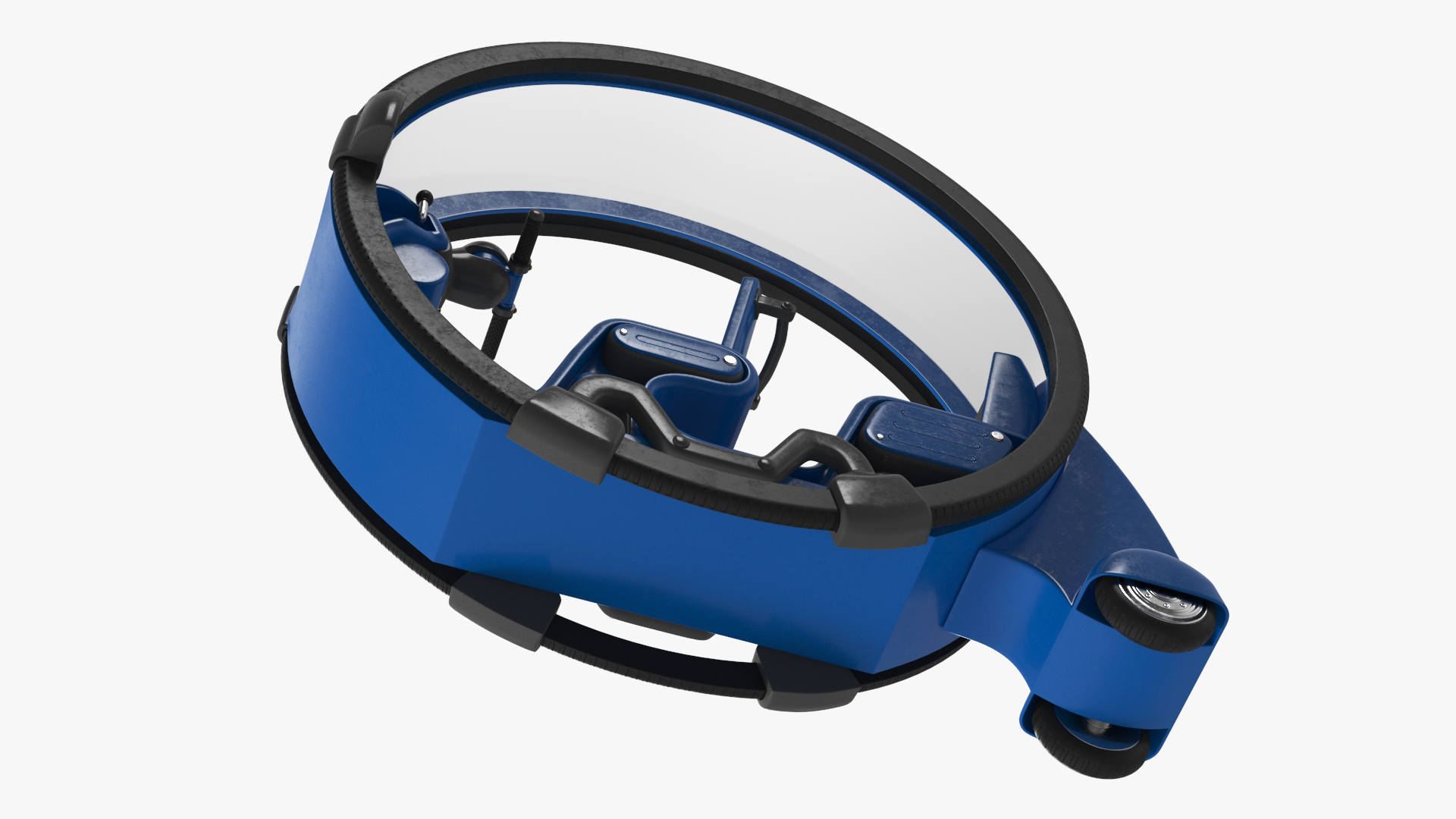 3D Sci-Fi Double Car Tube Blue Rigged for Cinema 4D model