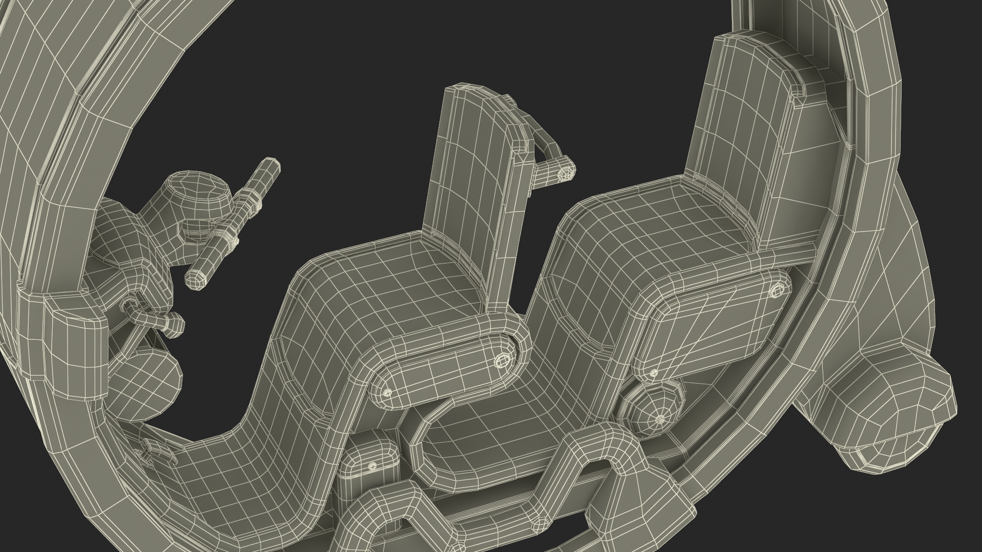 3D Sci-Fi Double Car Tube Blue Rigged for Cinema 4D model
