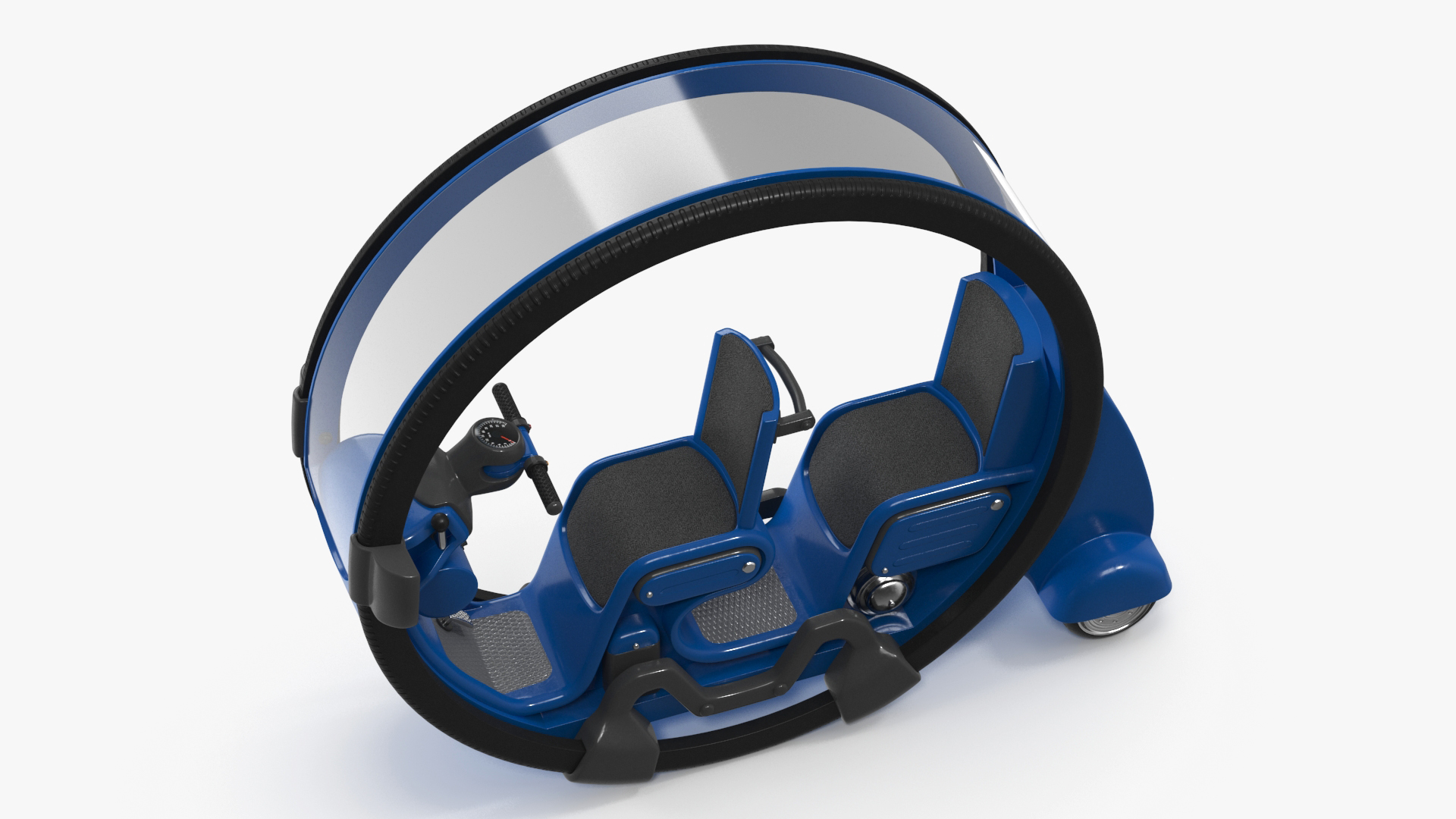 3D Sci-Fi Double Car Tube Blue Rigged for Cinema 4D model