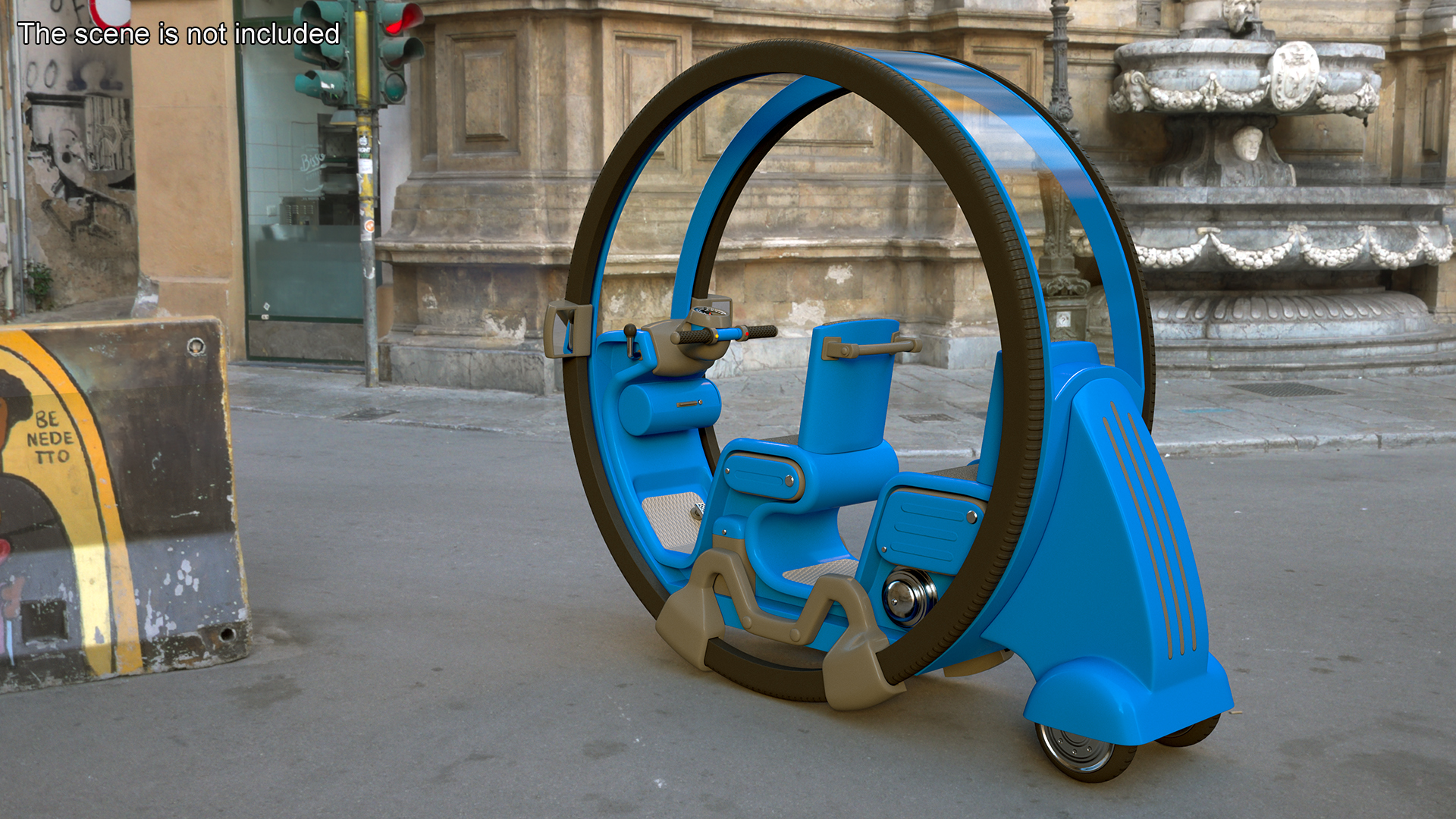 3D Sci-Fi Double Car Tube Blue Rigged for Cinema 4D model