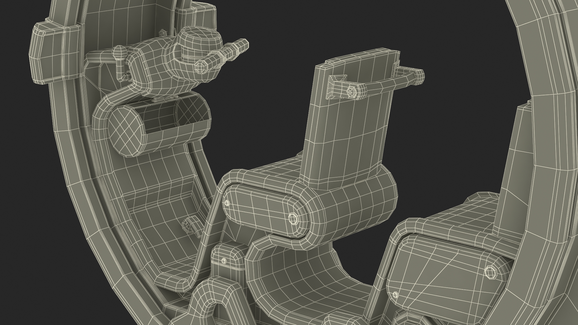 3D Sci-Fi Double Car Tube Blue Rigged for Cinema 4D model