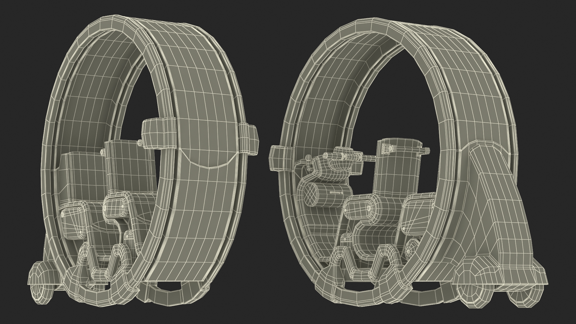 3D Sci-Fi Double Car Tube Blue Rigged for Cinema 4D model