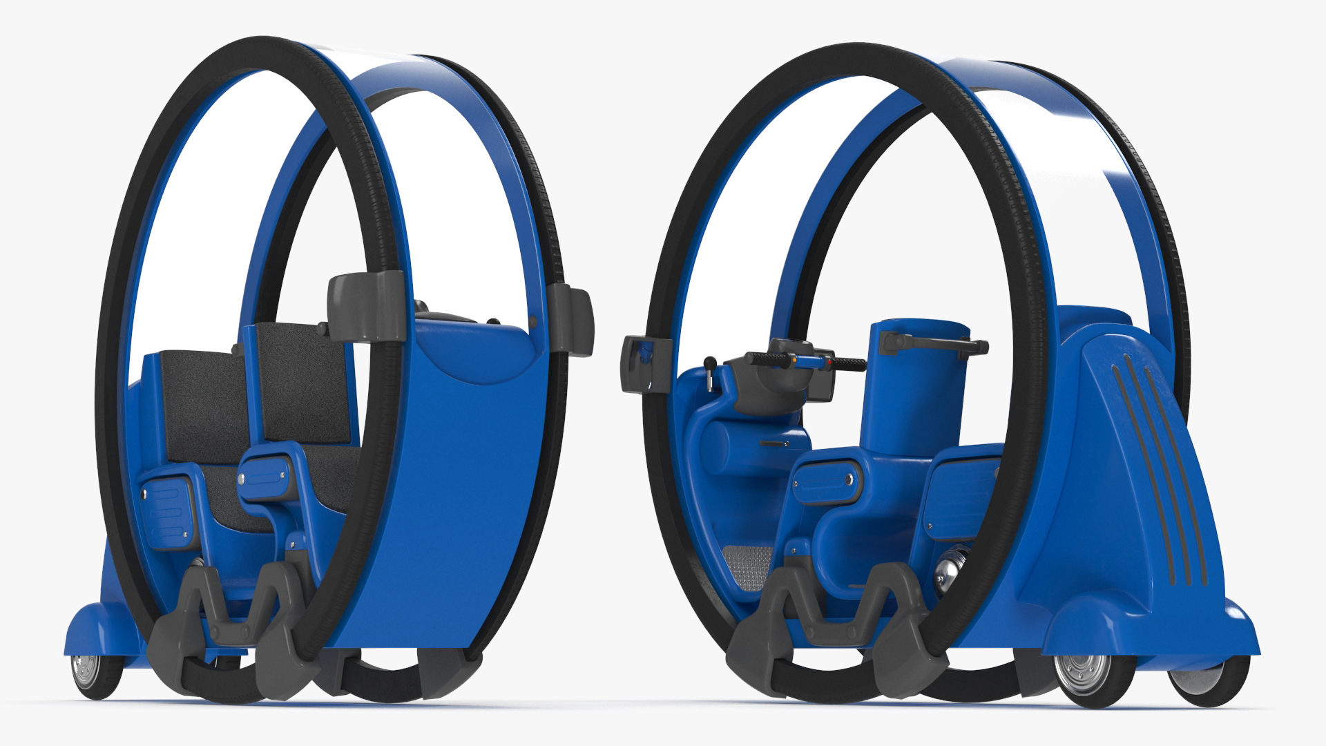 3D Sci-Fi Double Car Tube Blue Rigged for Cinema 4D model
