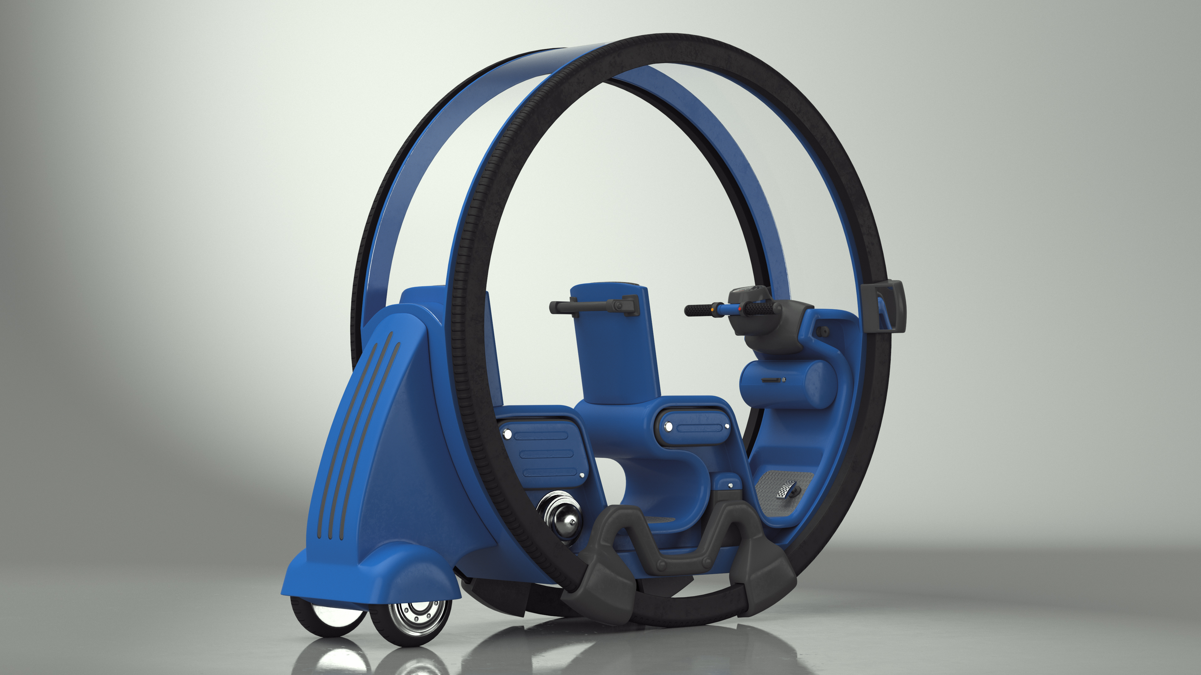 3D Sci-Fi Double Car Tube Blue Rigged for Cinema 4D model