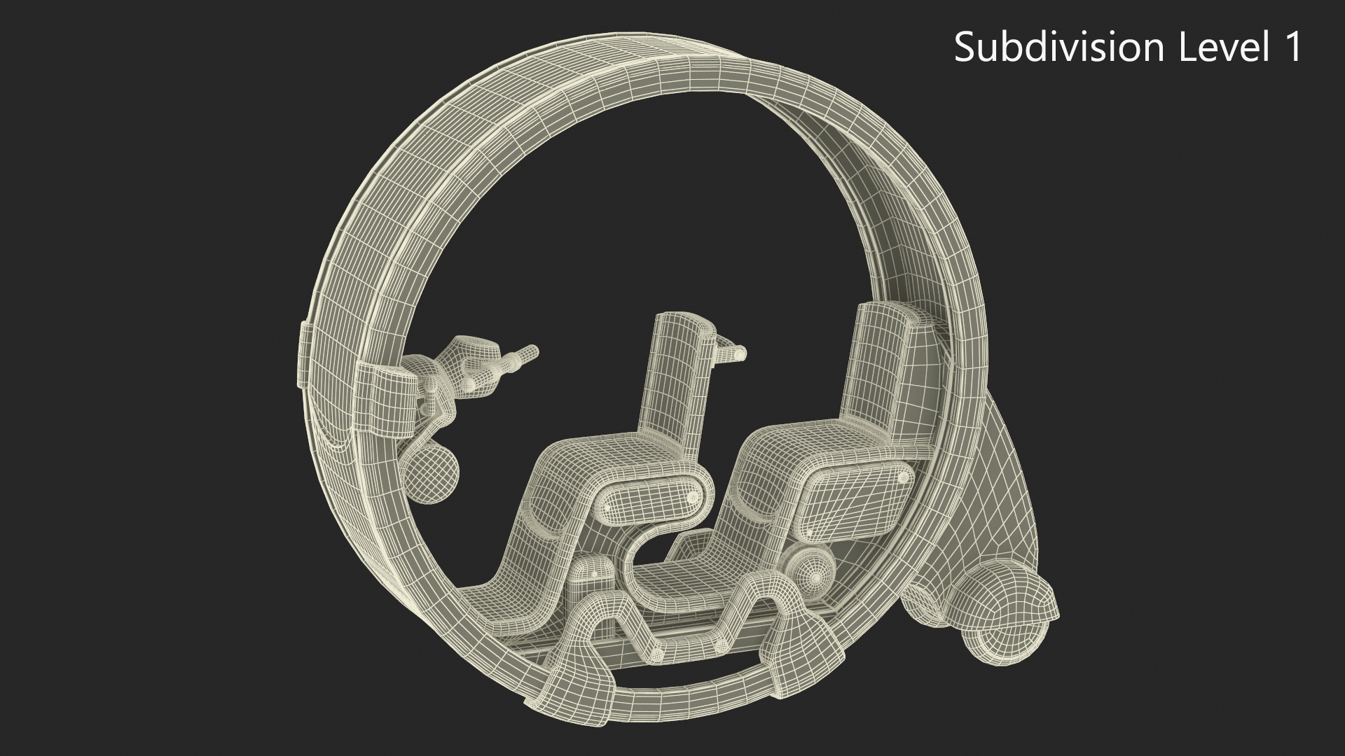 3D Sci-Fi Double Car Tube Blue Rigged for Cinema 4D model