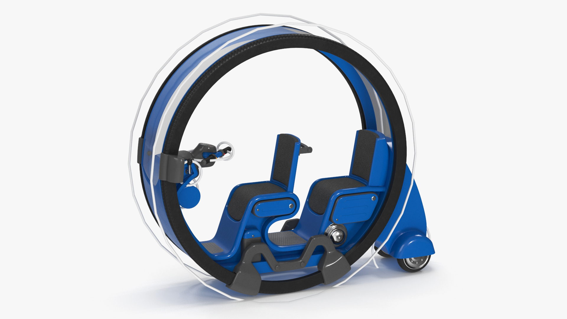 3D Sci-Fi Double Car Tube Blue Rigged for Cinema 4D model