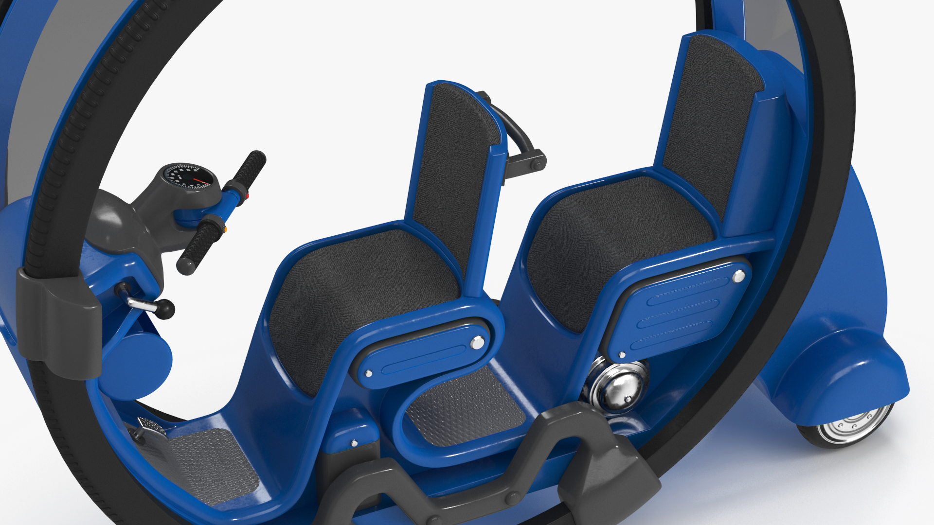 3D Sci-Fi Double Car Tube Blue Rigged for Cinema 4D model