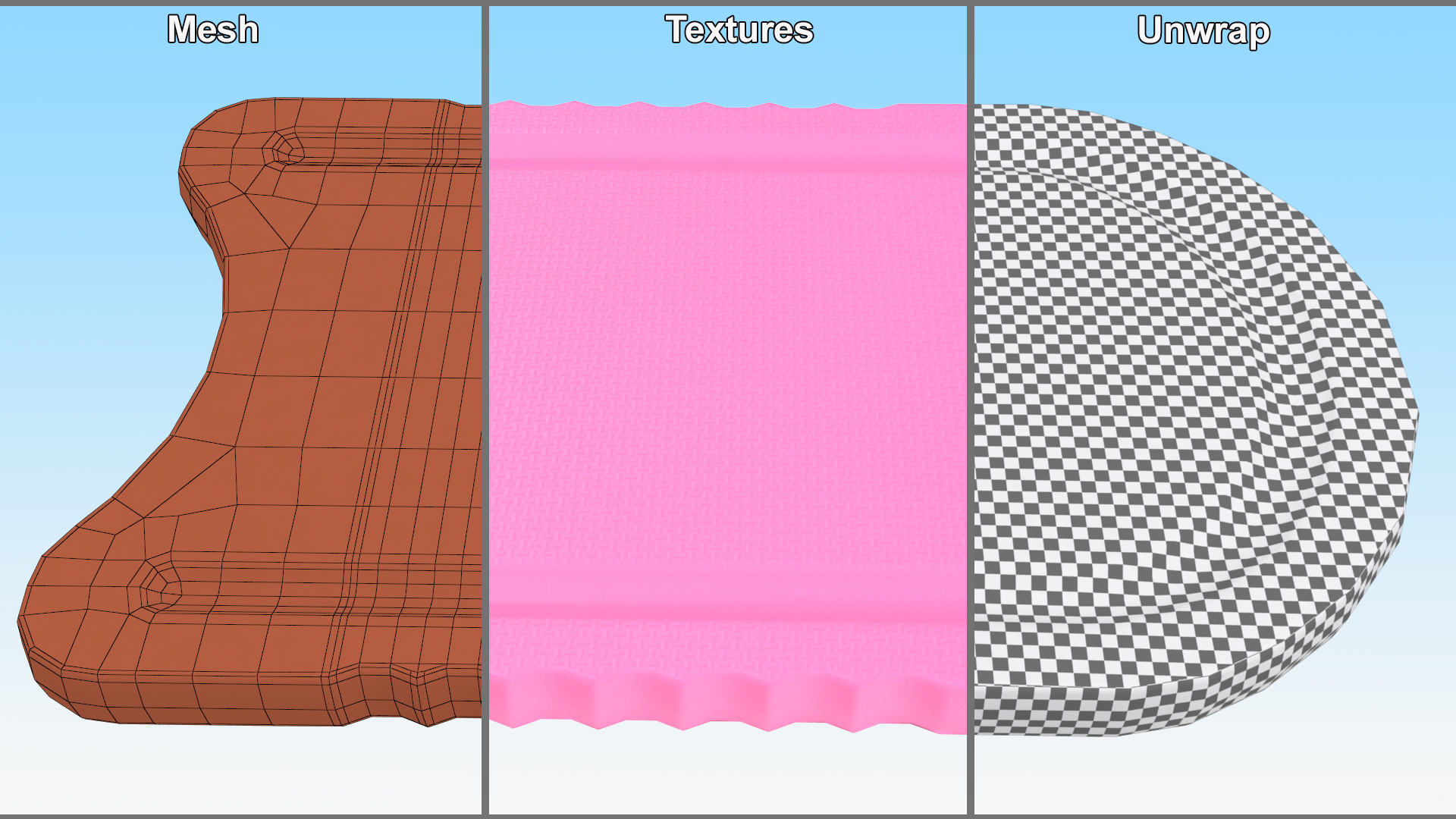 3D Swim Aid Kickboard Pink model