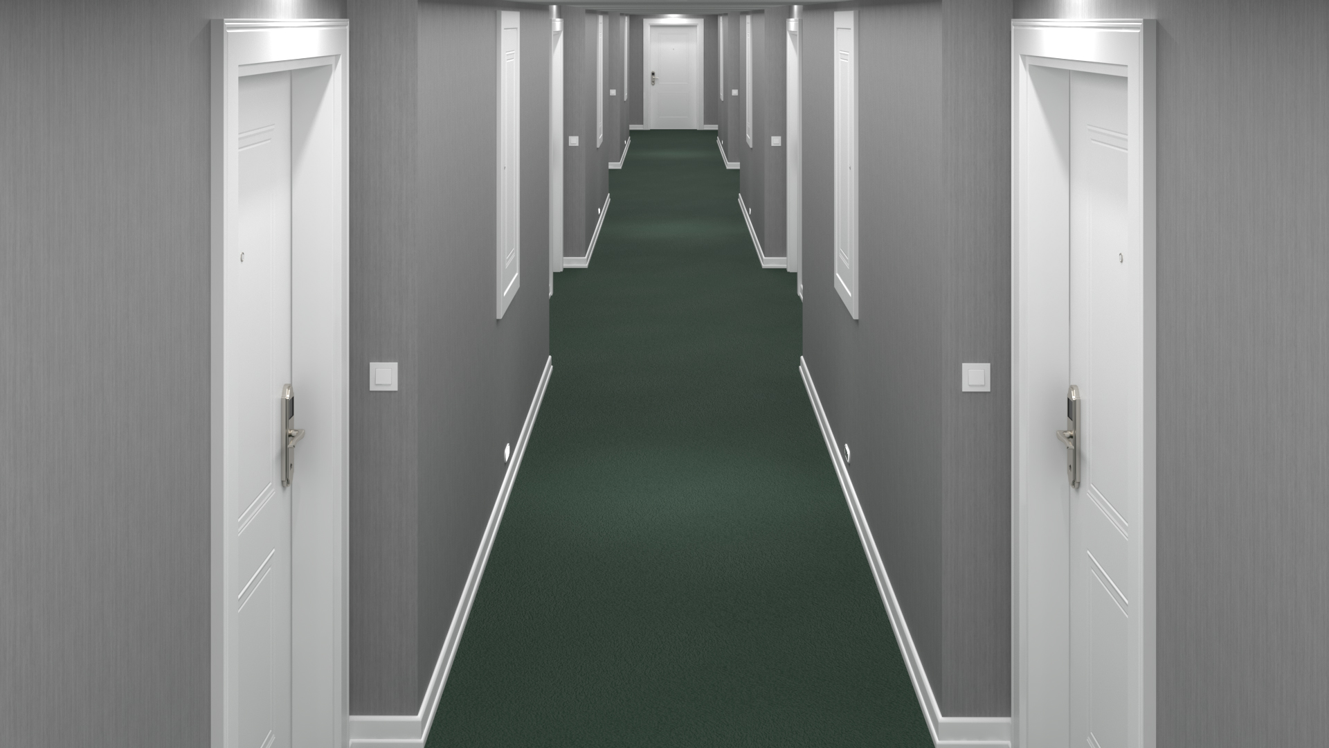 Hotel Walkway Green 3D model