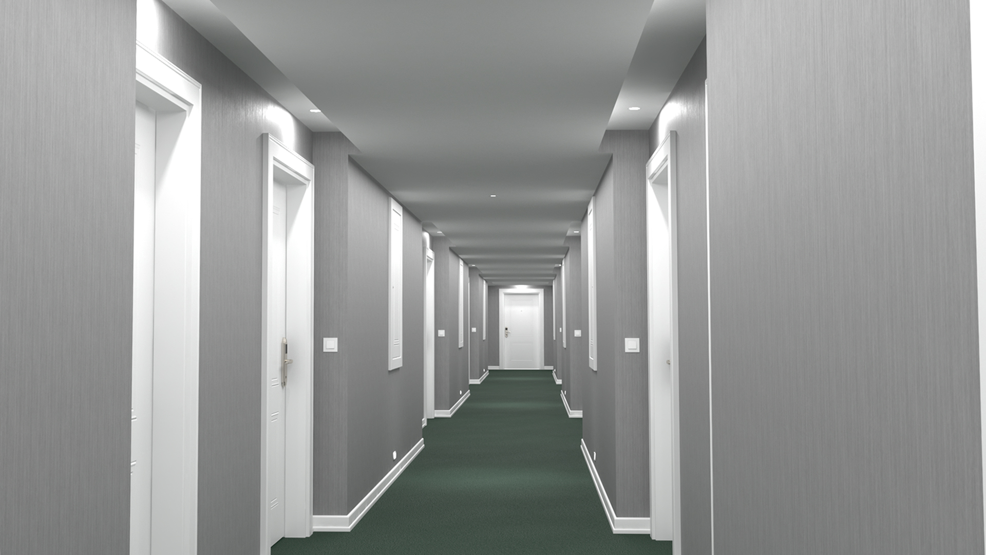 Hotel Walkway Green 3D model
