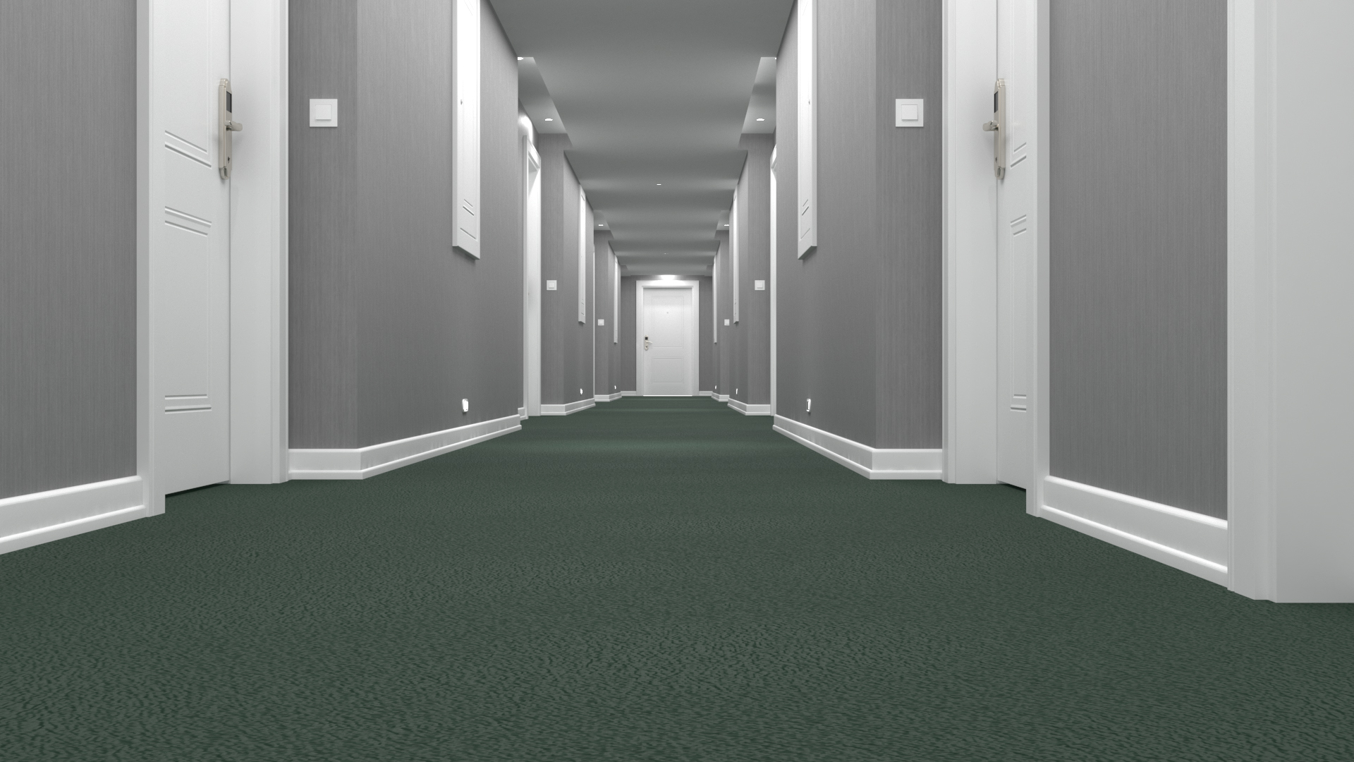Hotel Walkway Green 3D model