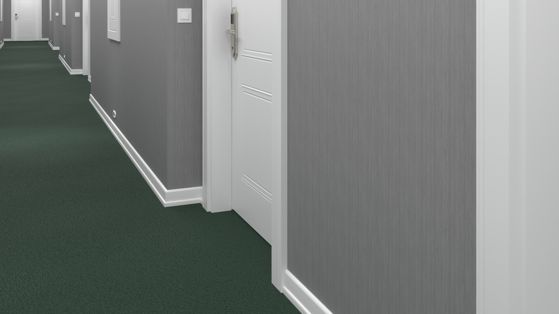 Hotel Walkway Green 3D model