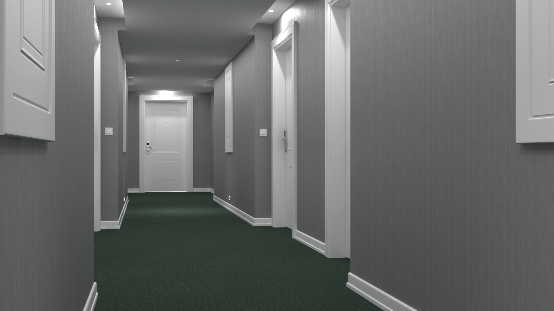 Hotel Walkway Green 3D model