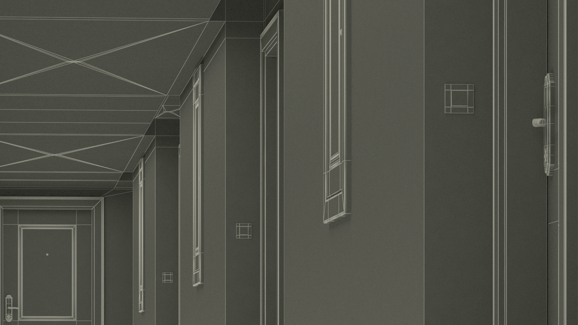 Hotel Walkway Green 3D model