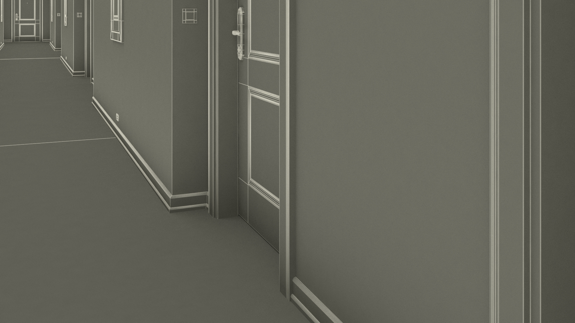 Hotel Walkway Green 3D model