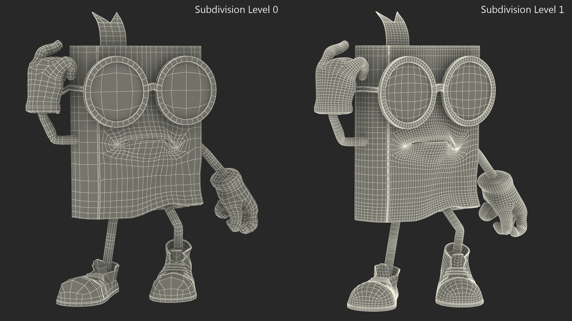 3D model Character Yellow Book Thinking Pose