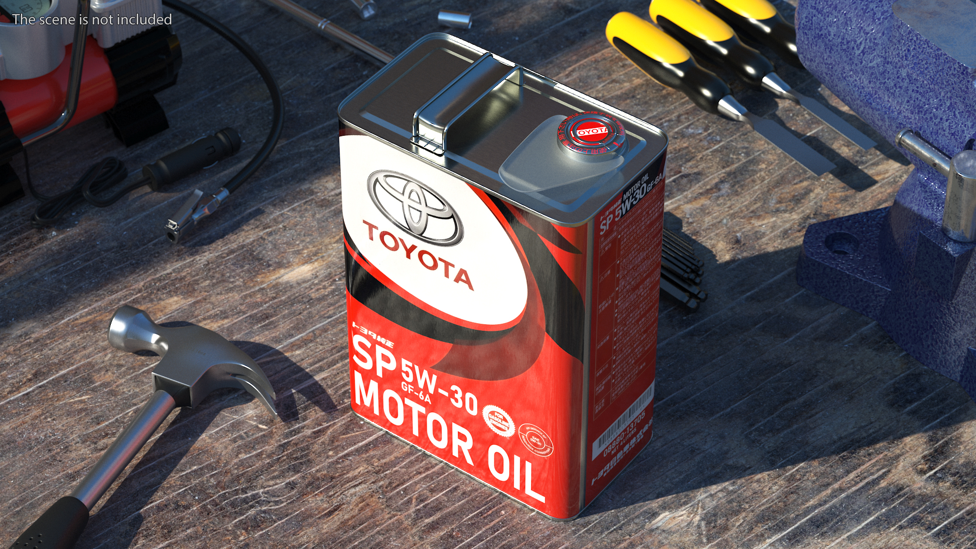 3D Toyota Motor Oil Metal Can