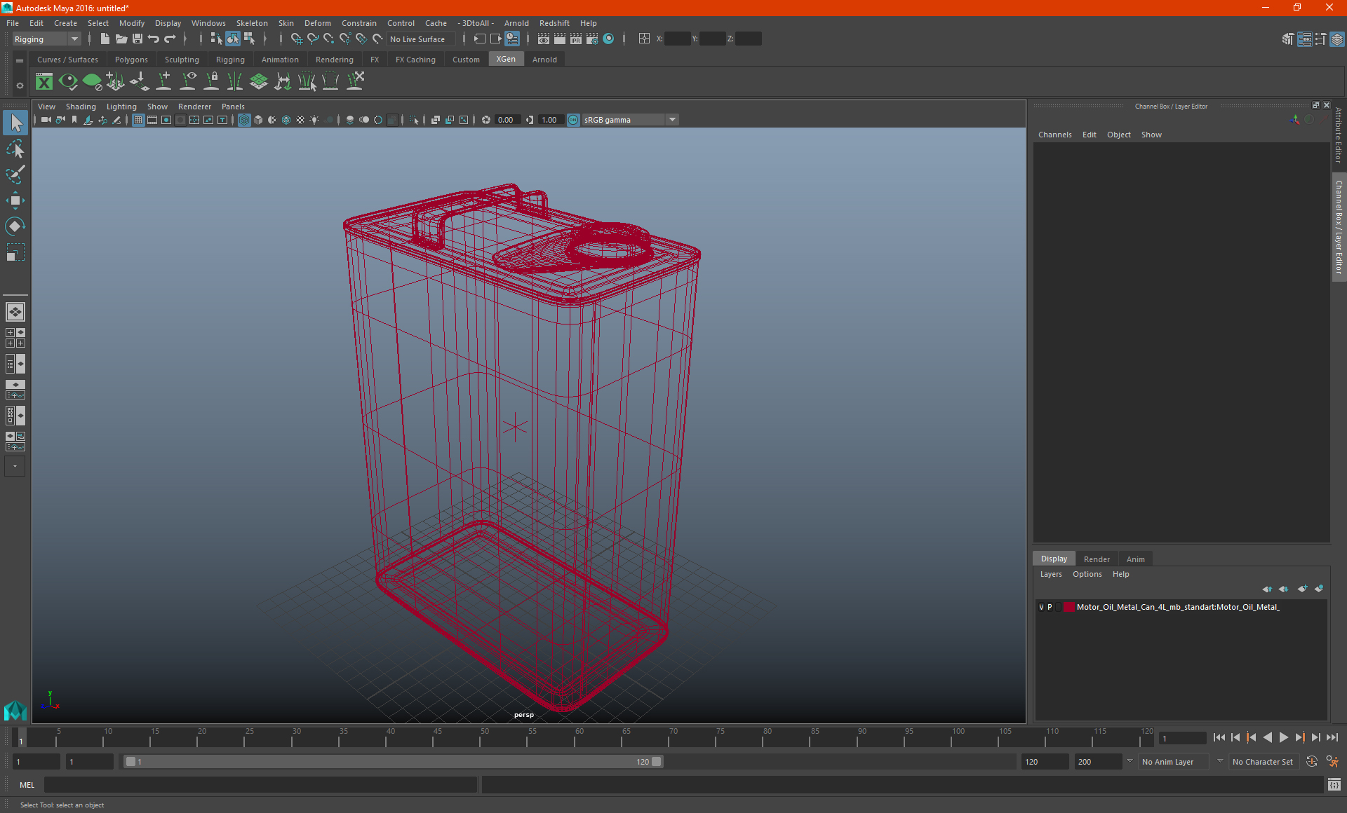 3D Toyota Motor Oil Metal Can