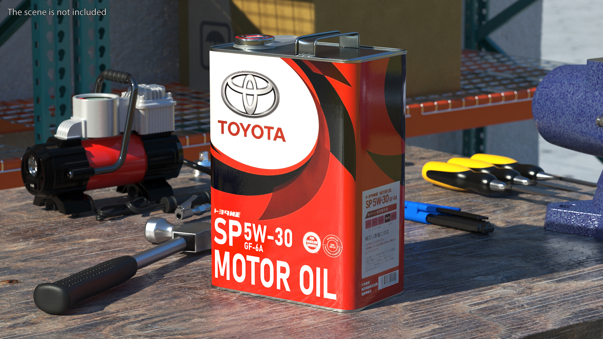 3D Toyota Motor Oil Metal Can