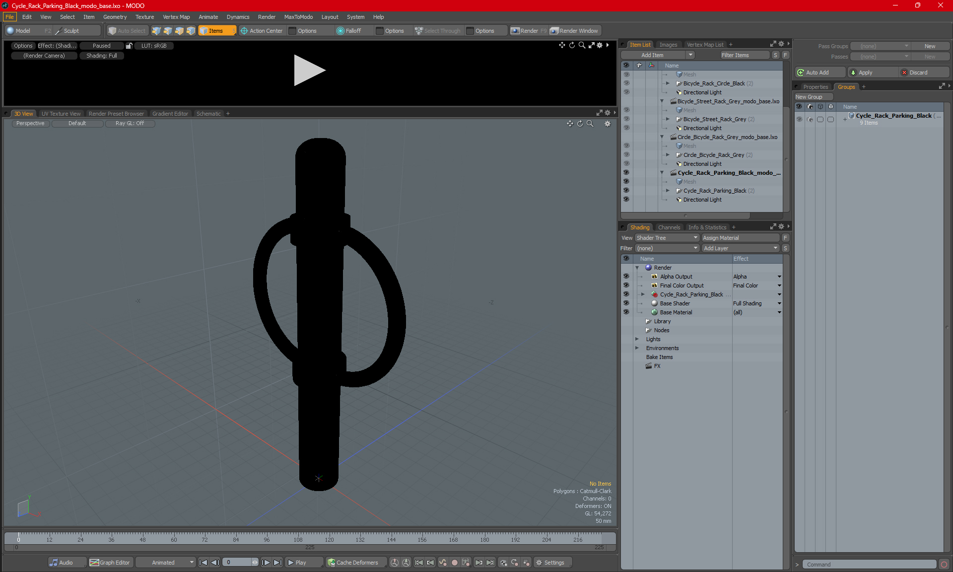 Cycle Rack Parking Black 3D model