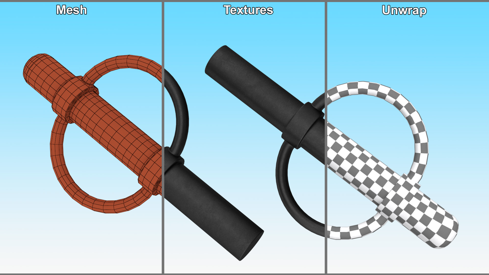 Cycle Rack Parking Black 3D model