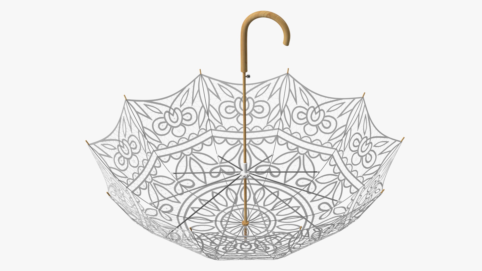 3D Cotton Lace Parasol Umbrella model