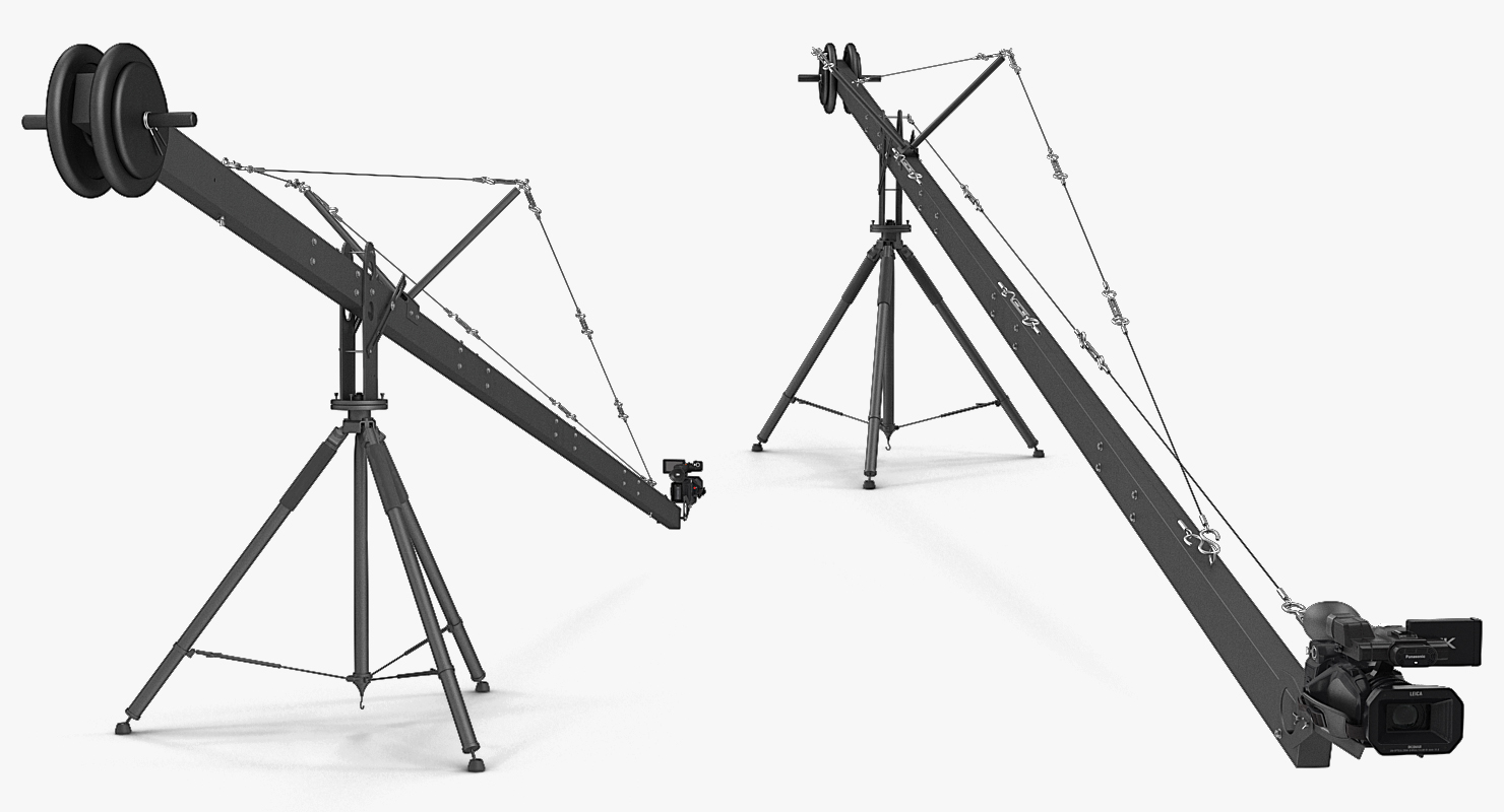 3D Camera Crane with Full HD Camcorder Panasonic HC X1000 Rigged