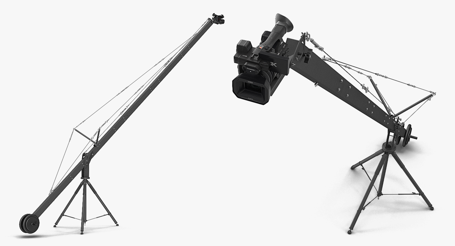 3D Camera Crane with Full HD Camcorder Panasonic HC X1000 Rigged