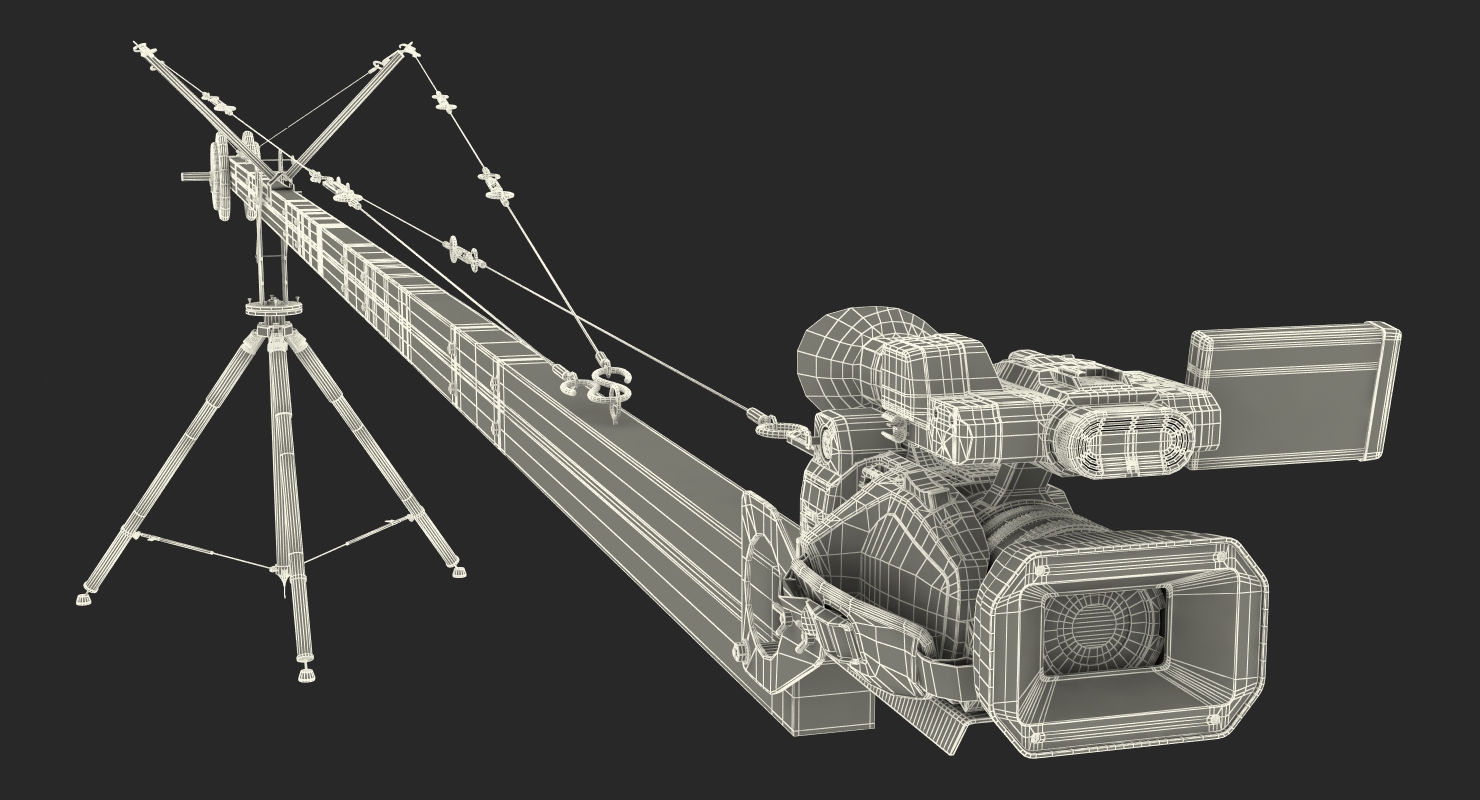 3D Camera Crane with Full HD Camcorder Panasonic HC X1000 Rigged