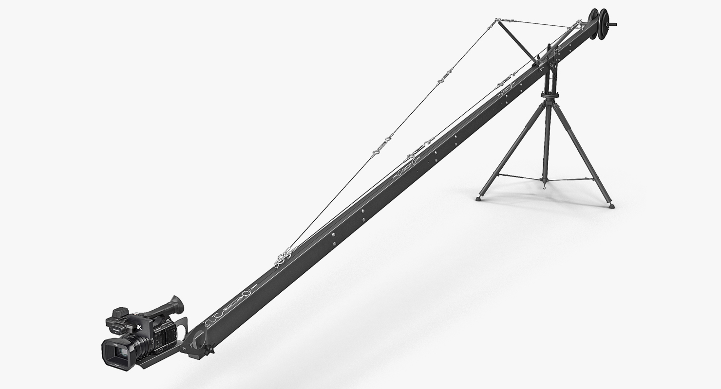 3D Camera Crane with Full HD Camcorder Panasonic HC X1000 Rigged
