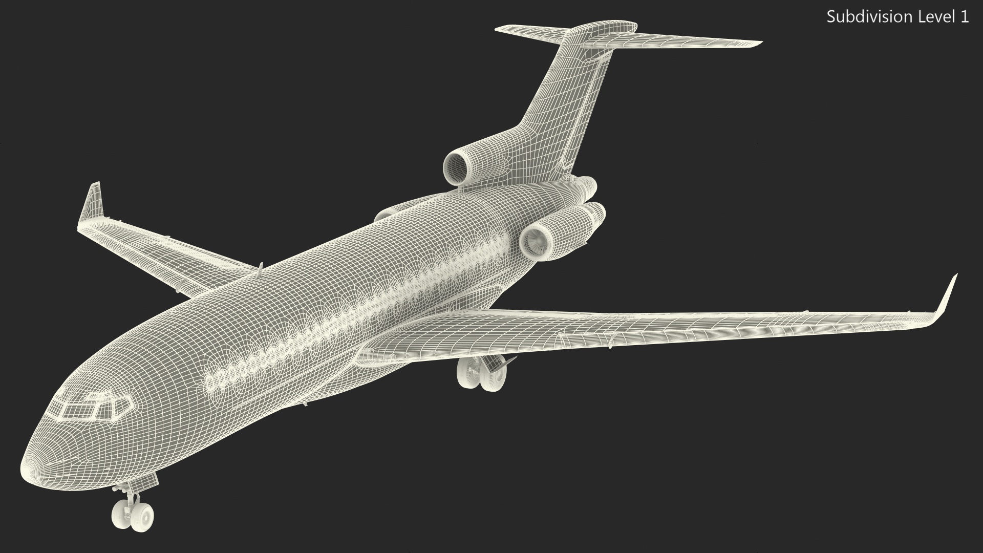 Boeing 727 100 Private Generic Maintained In Aircraft Hangar Rigged 3D