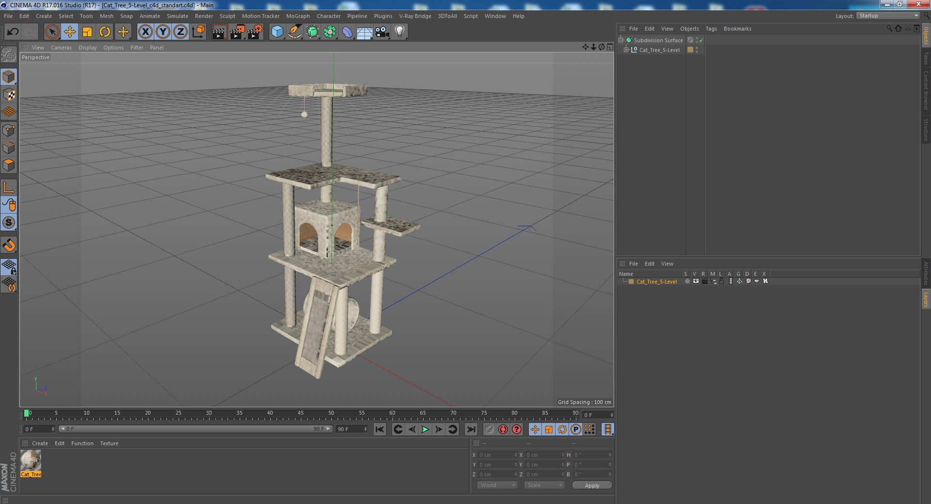 3D Cat Tree 5-Level