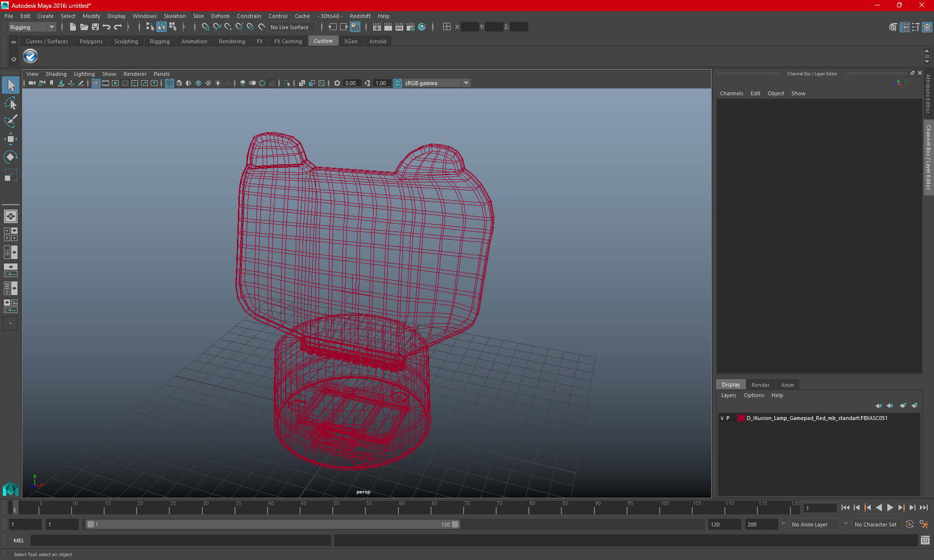 3D 3D Illusion Lamp Gamepad Red model