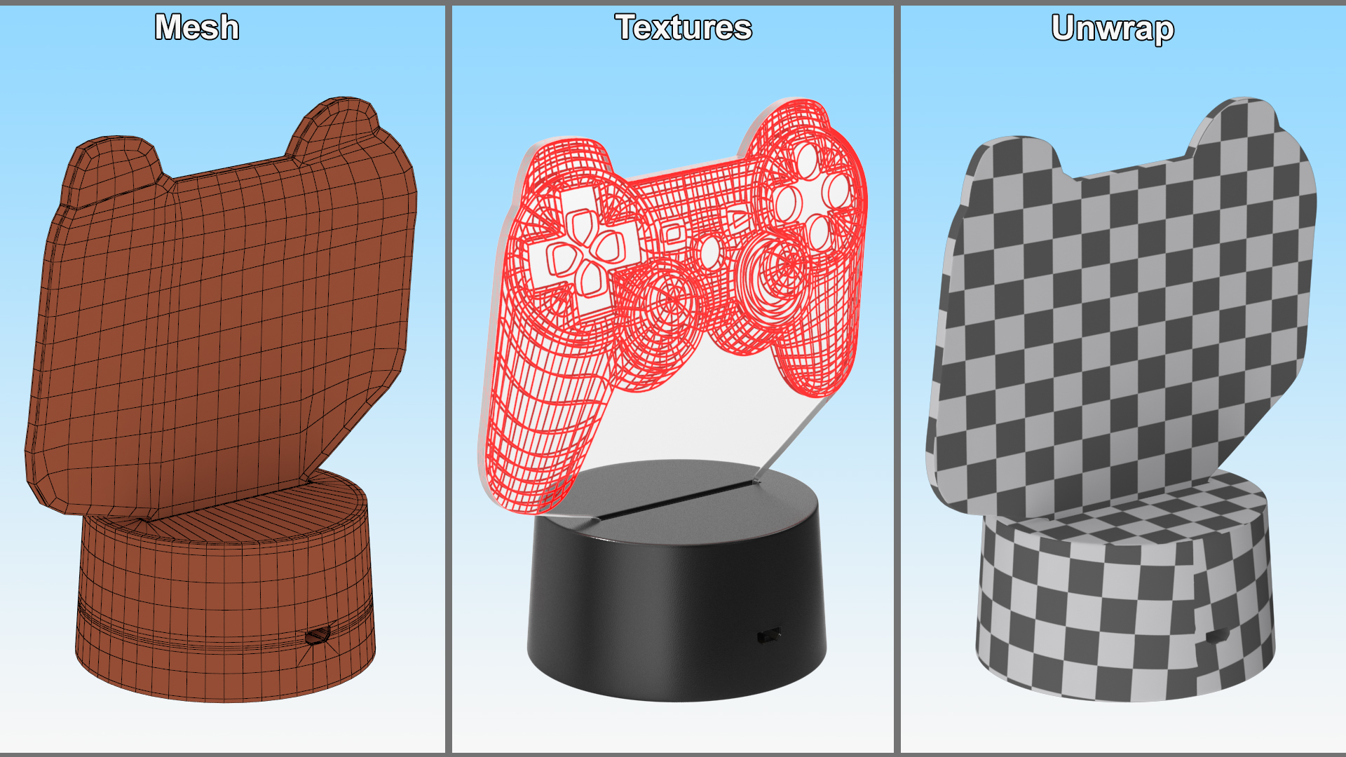 3D 3D Illusion Lamp Gamepad Red model