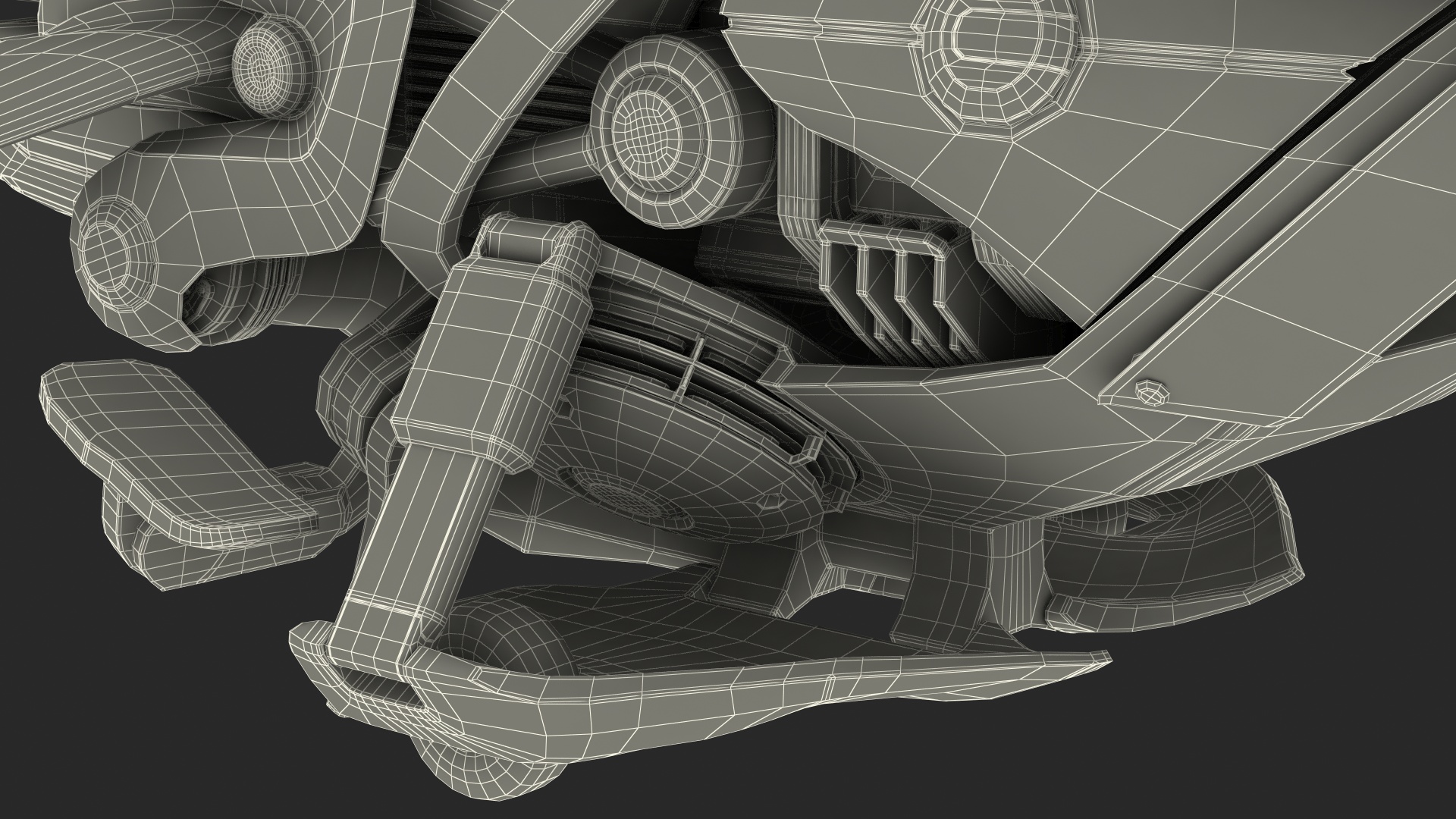 3D Scifi Fly Motorcycle Police Rigged for Cinema 4D model