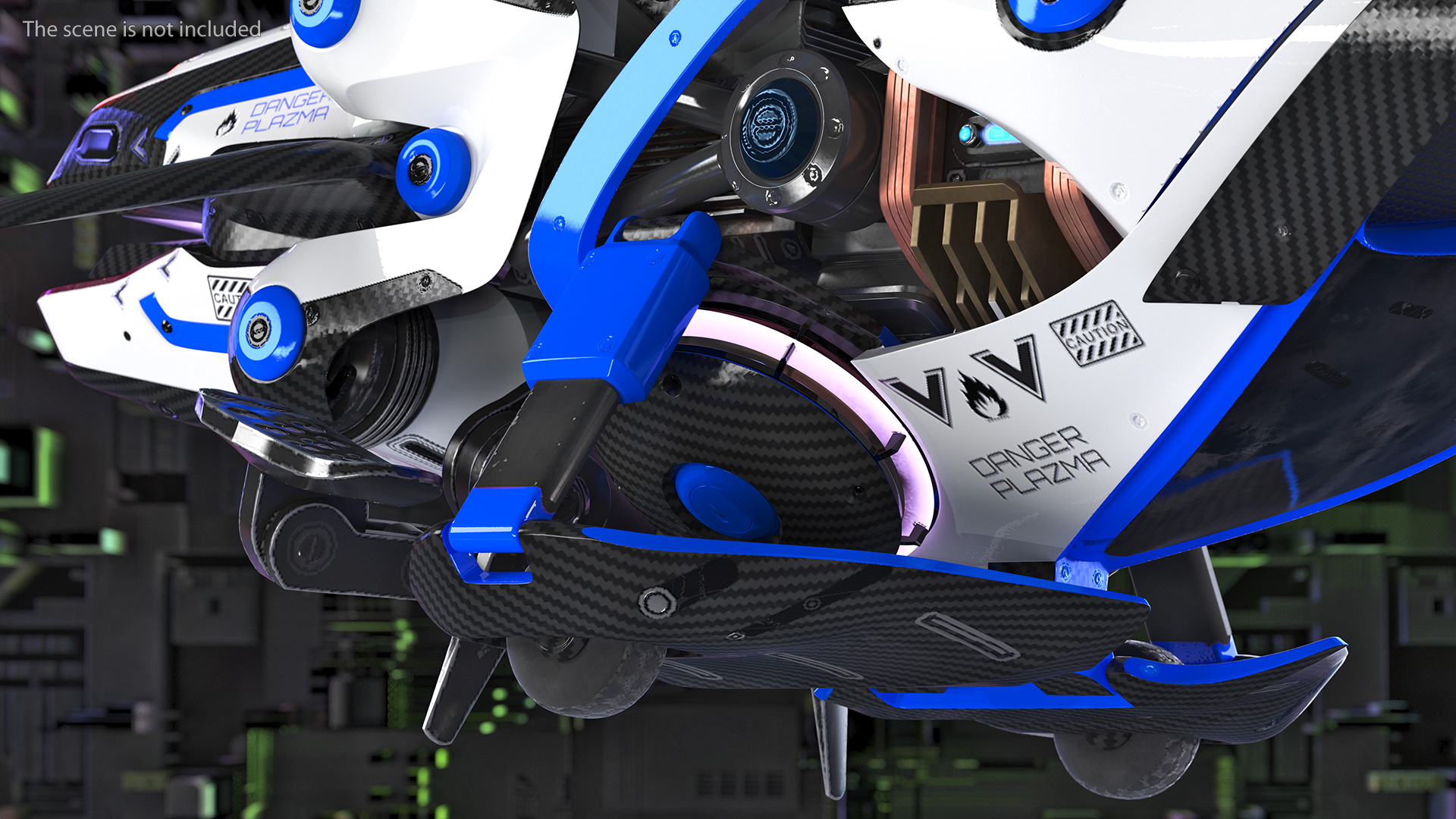 3D Scifi Fly Motorcycle Police Rigged for Cinema 4D model