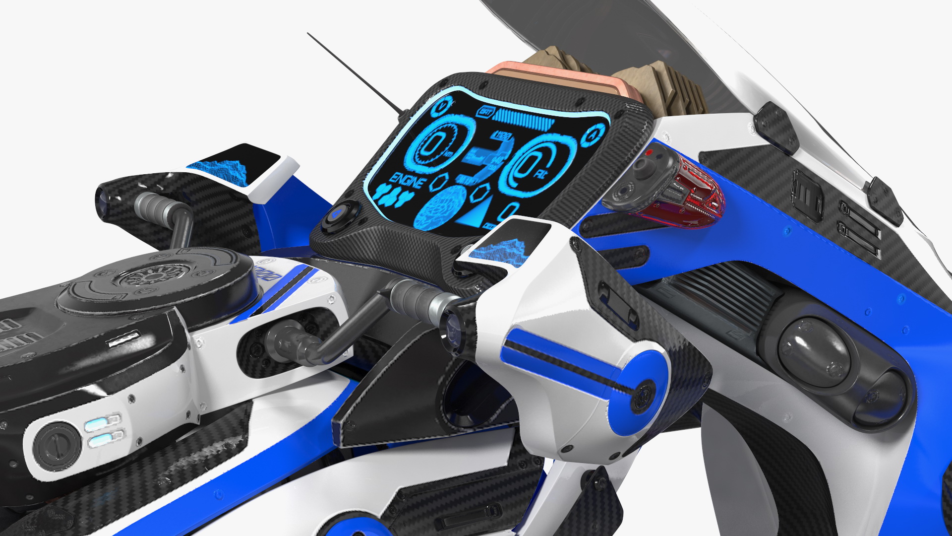 3D Scifi Fly Motorcycle Police Rigged for Cinema 4D model