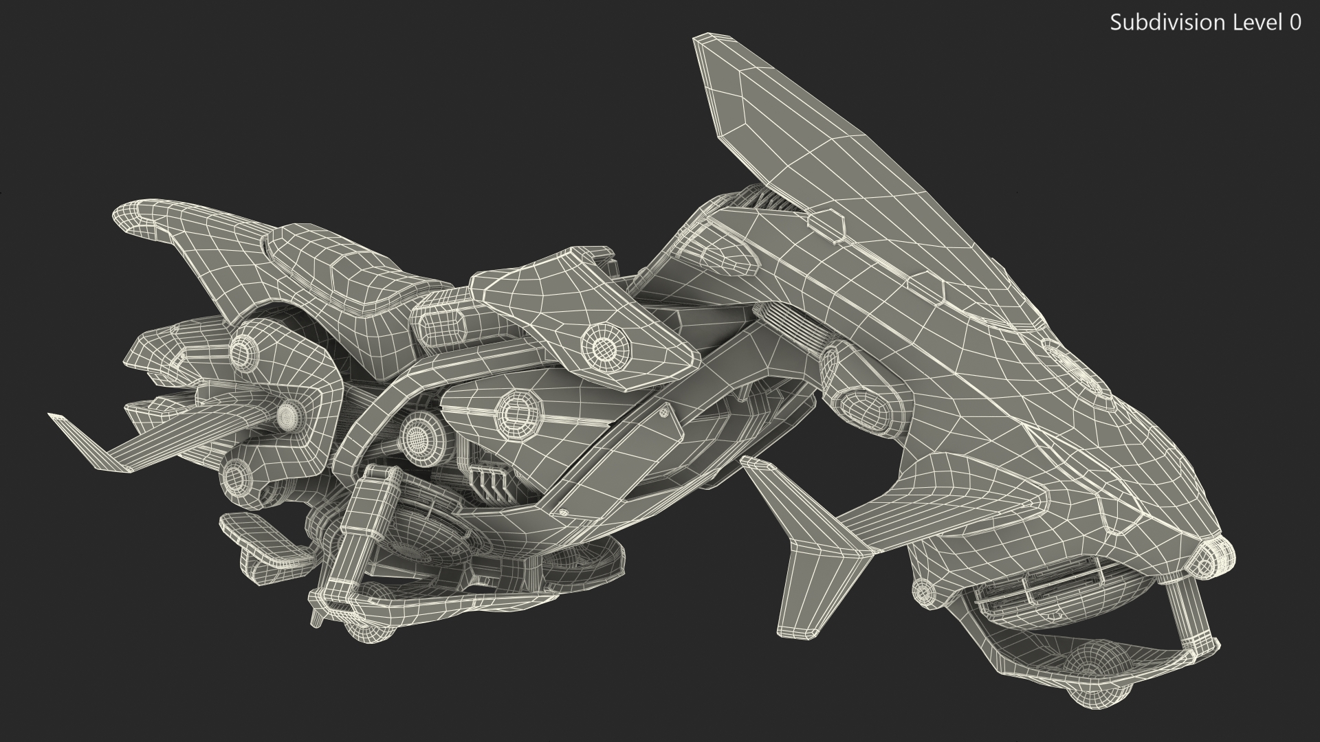 3D Scifi Fly Motorcycle Police Rigged for Cinema 4D model