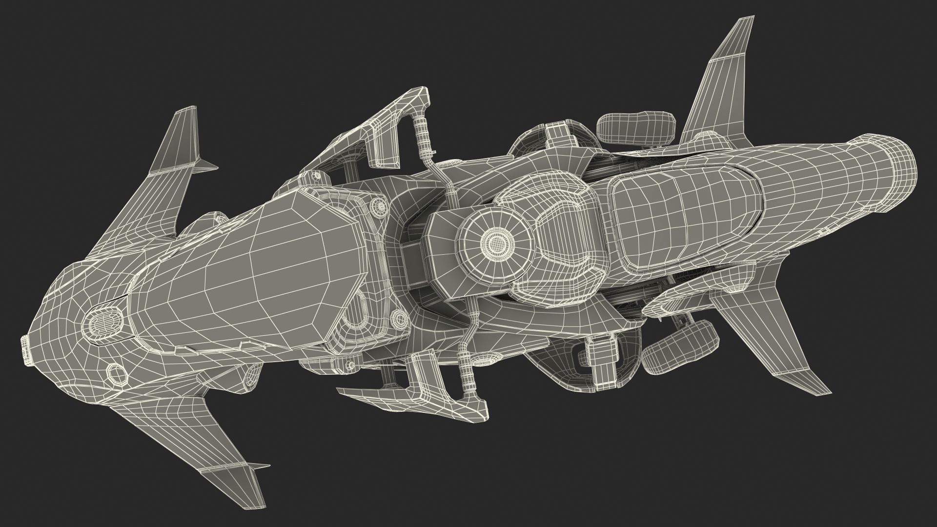 3D Scifi Fly Motorcycle Police Rigged for Cinema 4D model