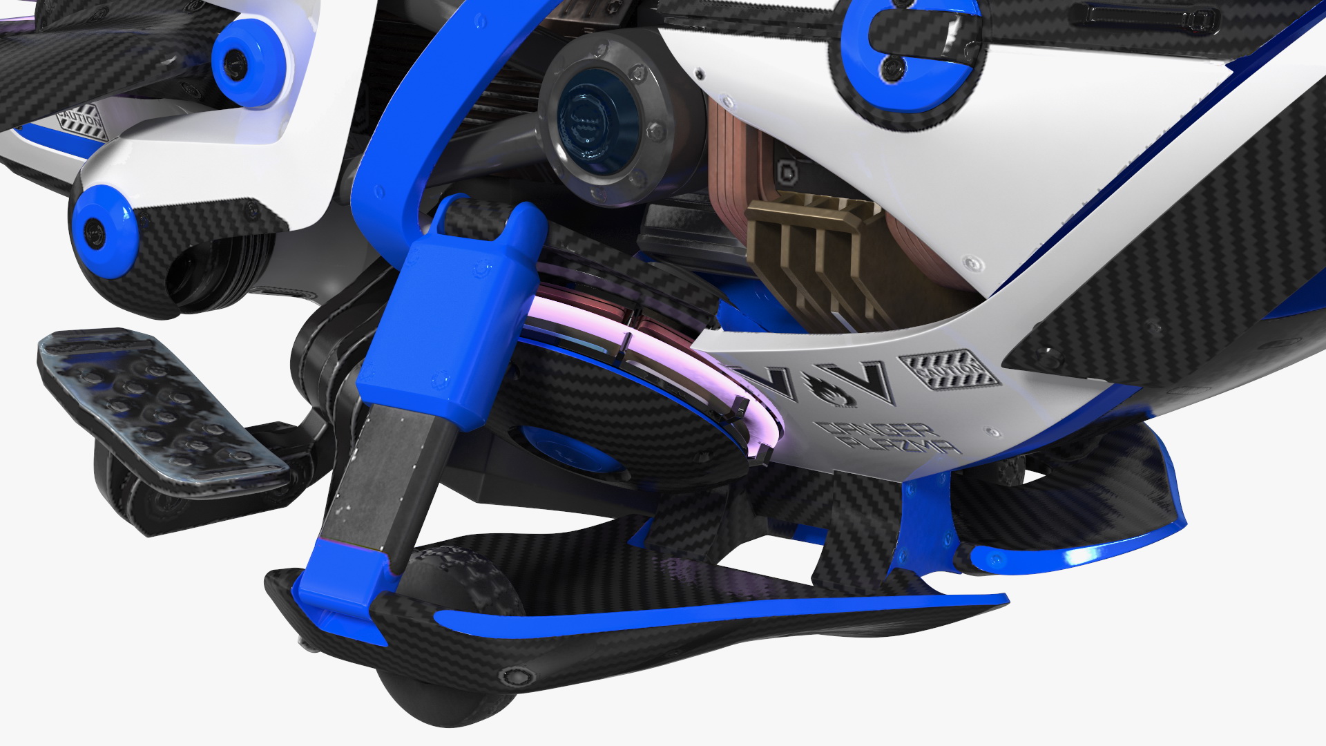 3D Scifi Fly Motorcycle Police Rigged for Cinema 4D model