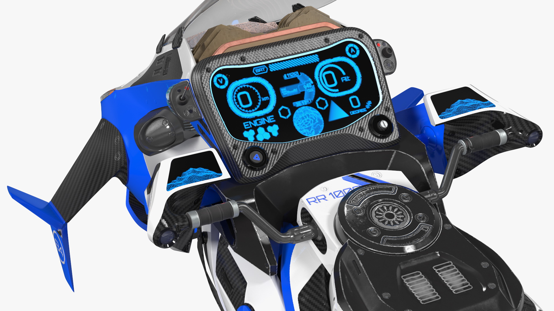 3D Scifi Fly Motorcycle Police Rigged for Cinema 4D model
