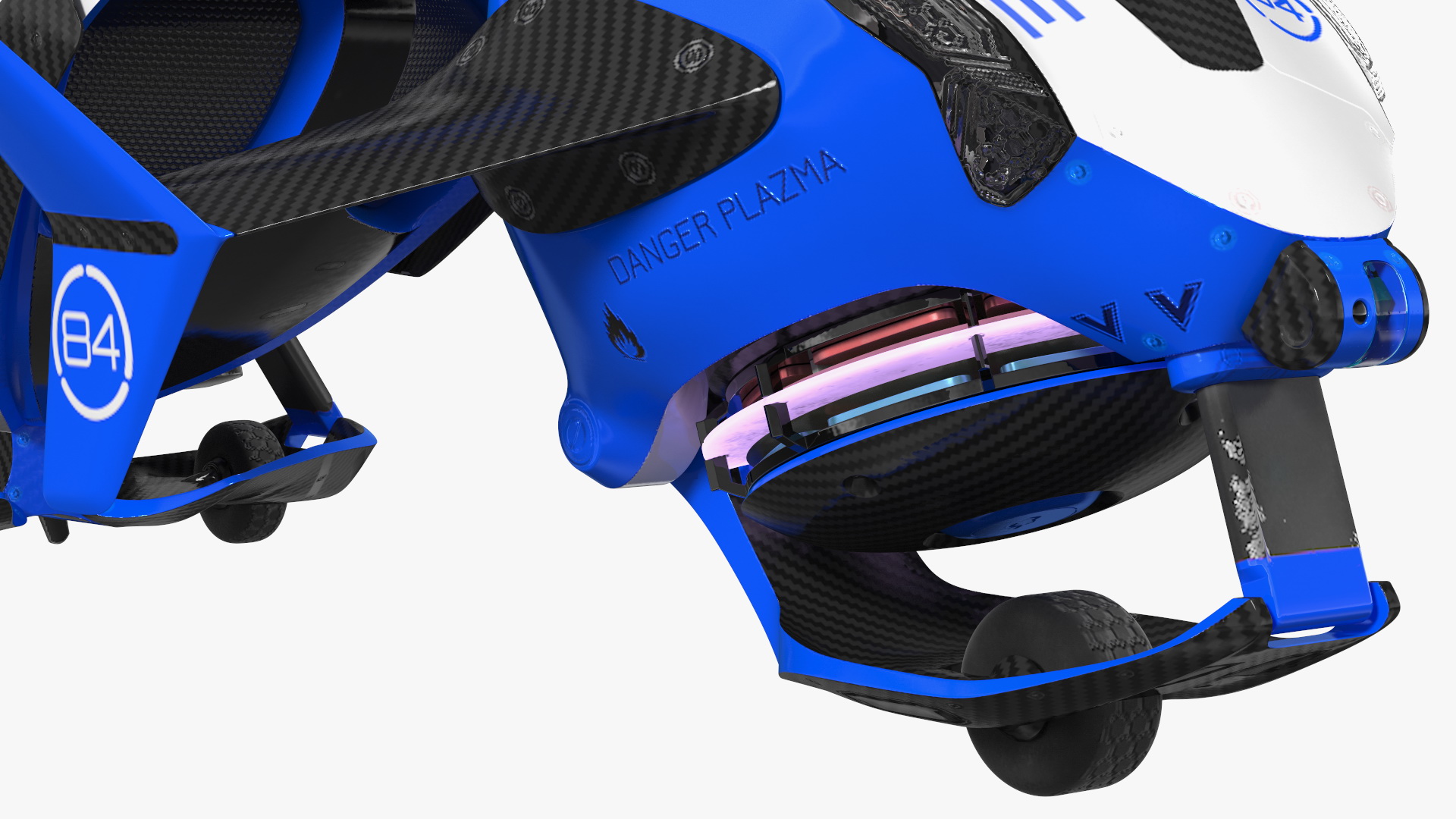 3D Scifi Fly Motorcycle Police Rigged for Cinema 4D model