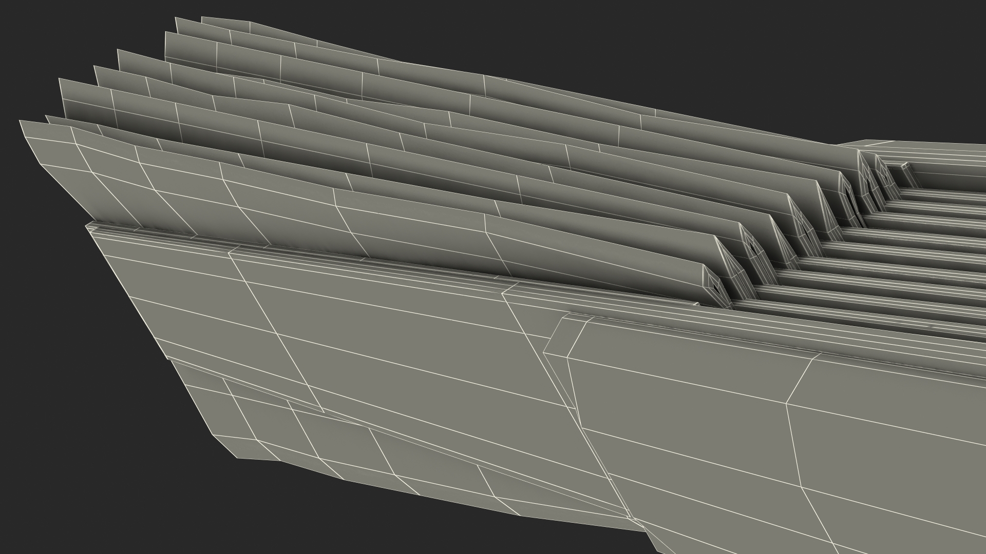 3D Kung Fu Fan Folded model