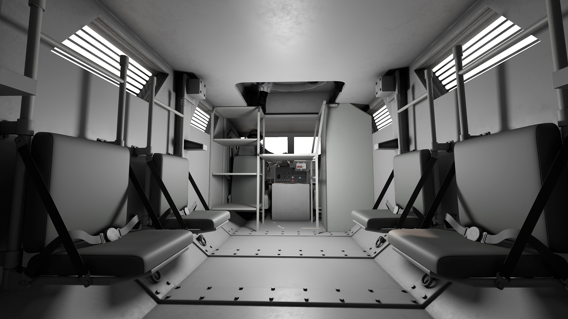 SWAT Armored Vehicle Grey with Officers 3D model