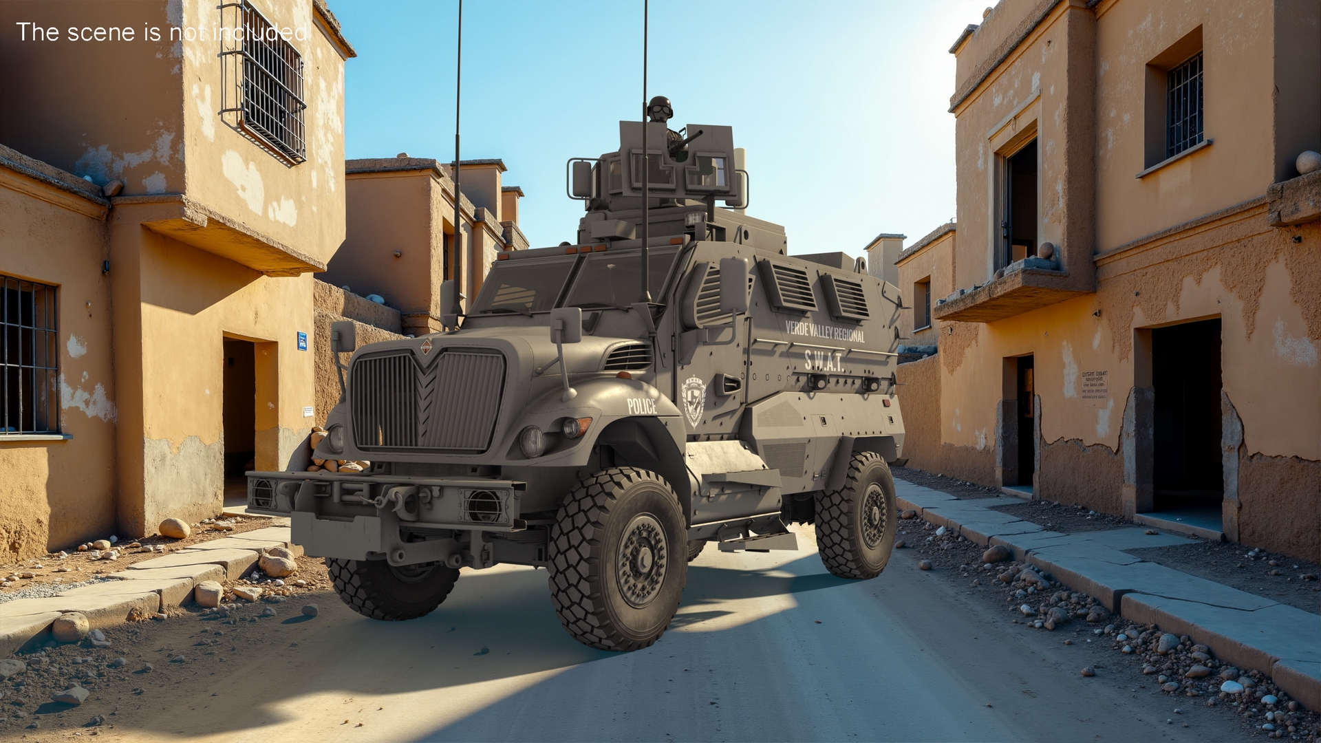 SWAT Armored Vehicle Grey with Officers 3D model