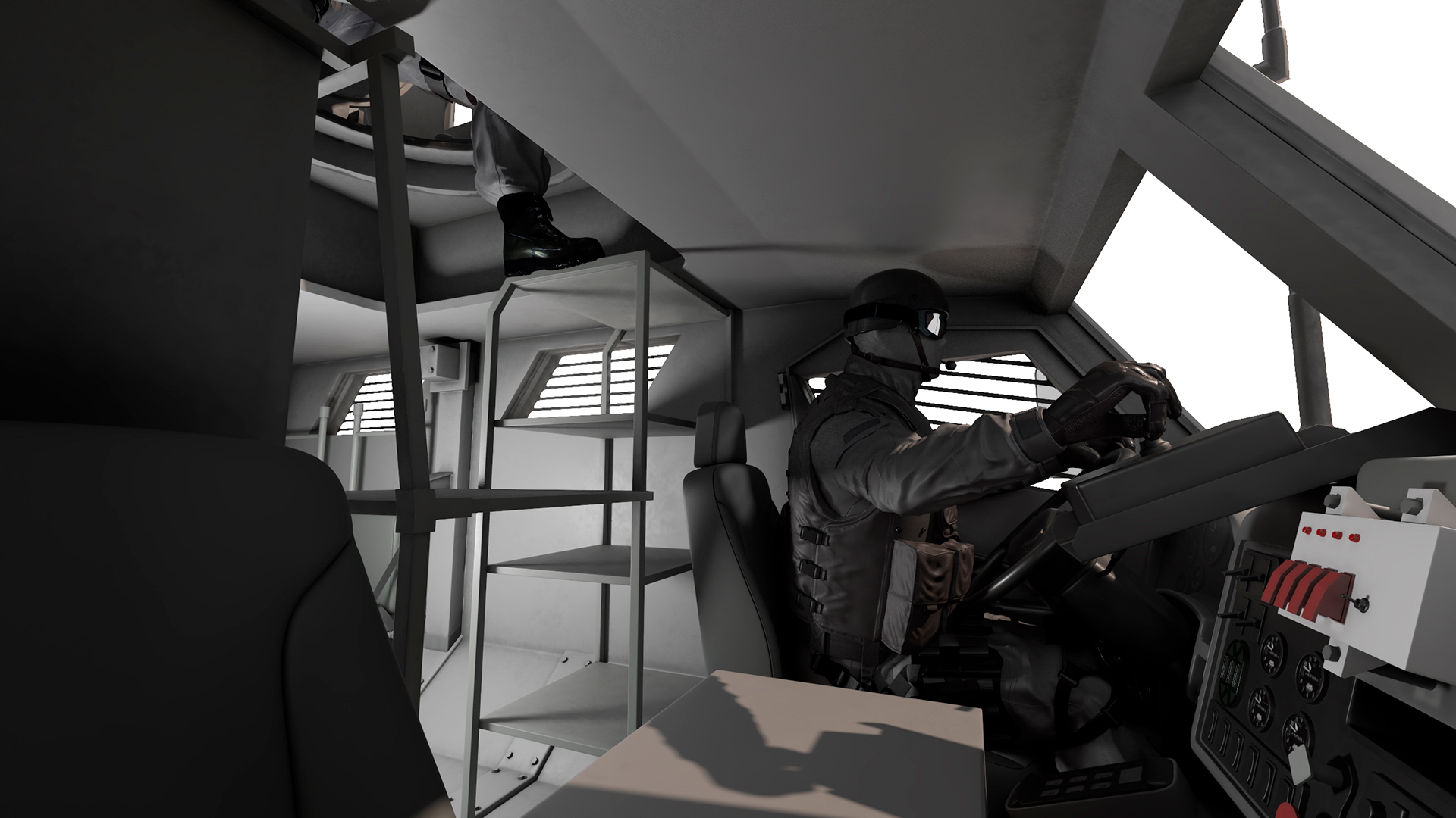SWAT Armored Vehicle Grey with Officers 3D model