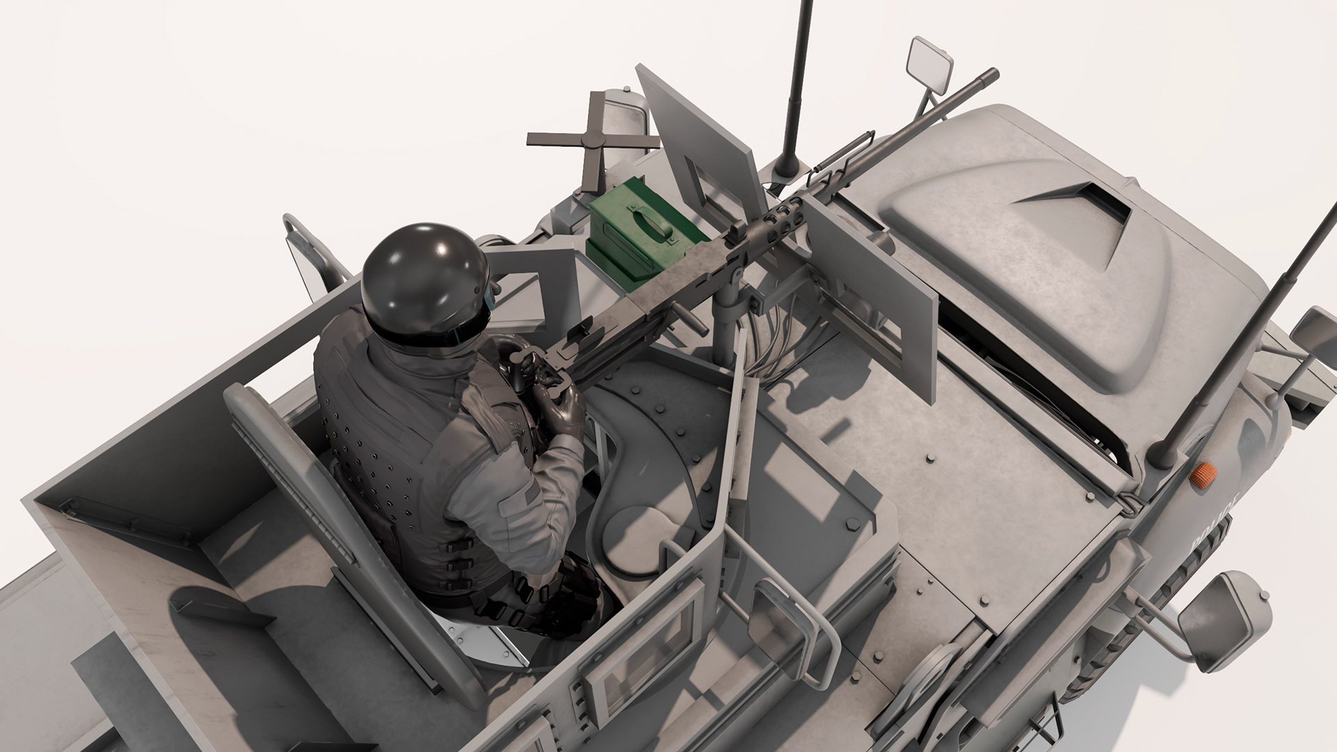 SWAT Armored Vehicle Grey with Officers 3D model